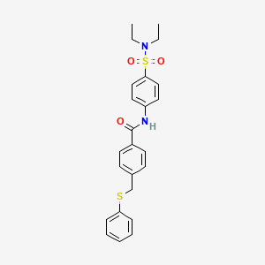 N-{4-[(diethylamino)sulfonyl]phenyl}-4-[(phenylthio)methyl]benzamide