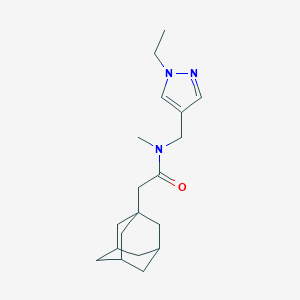 molecular formula C19H29N3O B458034 2-(1-adamantyl)-N-[(1-ethyl-1H-pyrazol-4-yl)methyl]-N-methylacetamide 