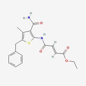 molecular formula C19H20N2O4S B4580346 ethyl 4-{[3-(aminocarbonyl)-5-benzyl-4-methyl-2-thienyl]amino}-4-oxo-2-butenoate 