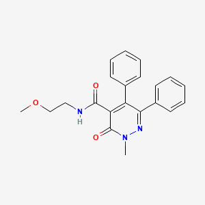 molecular formula C21H21N3O3 B4580360 N-(2-methoxyethyl)-2-methyl-3-oxo-5,6-diphenyl-2,3-dihydro-4-pyridazinecarboxamide 