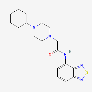 molecular formula C18H25N5OS B4580368 N-2,1,3-benzothiadiazol-4-yl-2-(4-cyclohexyl-1-piperazinyl)acetamide 