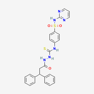 molecular formula C26H24N6O3S2 B4580379 2-(3,3-diphenylpropanoyl)-N-{4-[(2-pyrimidinylamino)sulfonyl]phenyl}hydrazinecarbothioamide 