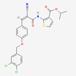 molecular formula C25H20Cl2N2O4S B4580414 isopropyl 2-[(2-cyano-3-{4-[(3,4-dichlorobenzyl)oxy]phenyl}acryloyl)amino]-3-thiophenecarboxylate 