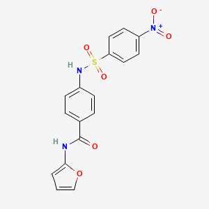 molecular formula C17H13N3O6S B4580418 N-2-furyl-4-{[(4-nitrophenyl)sulfonyl]amino}benzamide 