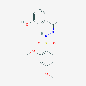 molecular formula C16H18N2O5S B4580422 N'-[1-(3-hydroxyphenyl)ethylidene]-2,4-dimethoxybenzenesulfonohydrazide 
