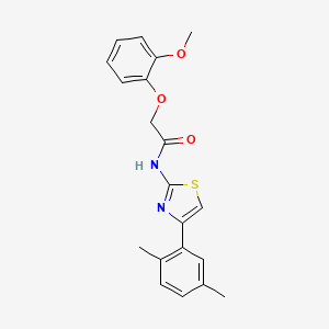 molecular formula C20H20N2O3S B4580441 N-[4-(2,5-dimethylphenyl)-1,3-thiazol-2-yl]-2-(2-methoxyphenoxy)acetamide 