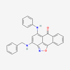 molecular formula C27H19N3O2 B4580453 5-anilino-3-(benzylamino)-6H-anthra[1,9-cd]isoxazol-6-one 