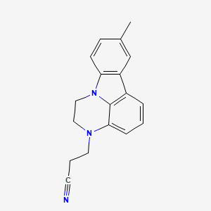 molecular formula C18H17N3 B4580459 3-(8-methyl-1,2-dihydro-3H-pyrazino[3,2,1-jk]carbazol-3-yl)propanenitrile 