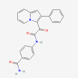 molecular formula C23H17N3O3 B4580473 4-{[氧代(2-苯基-3-吲哚并嗪基)乙酰基]氨基}苯甲酰胺 