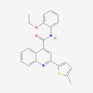 molecular formula C23H20N2O2S B458048 N-(2-ethoxyphenyl)-2-(5-methylthiophen-2-yl)quinoline-4-carboxamide 