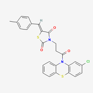 molecular formula C26H19ClN2O3S2 B4580484 3-[3-(2-chloro-10H-phenothiazin-10-yl)-3-oxopropyl]-5-(4-methylbenzylidene)-1,3-thiazolidine-2,4-dione 