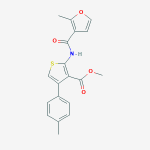 molecular formula C19H17NO4S B458049 Methyl 2-[(2-methyl-3-furoyl)amino]-4-(4-methylphenyl)-3-thiophenecarboxylate 
