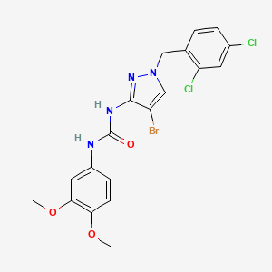 molecular formula C19H17BrCl2N4O3 B4580501 N-[4-溴-1-(2,4-二氯苄基)-1H-吡唑-3-基]-N'-(3,4-二甲氧基苯基)脲 