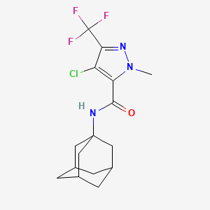 molecular formula C16H19ClF3N3O B4580520 N-1-adamantyl-4-chloro-1-methyl-3-(trifluoromethyl)-1H-pyrazole-5-carboxamide 