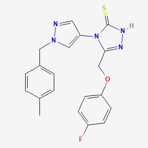 molecular formula C20H18FN5OS B4580559 5-[(4-氟苯氧基)甲基]-4-[1-(4-甲基苄基)-1H-吡唑-4-基]-4H-1,2,4-三唑-3-硫醇 