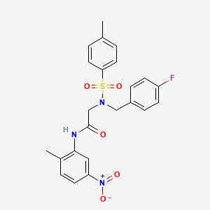 molecular formula C23H22FN3O5S B4580565 N~2~-(4-氟苄基)-N~1~-(2-甲基-5-硝基苯基)-N~2~-[(4-甲苯基)磺酰基]甘氨酰胺 