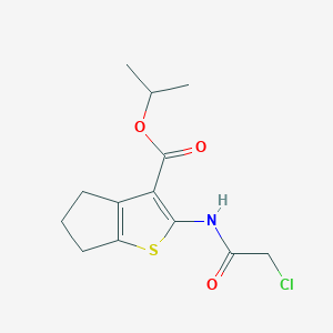 molecular formula C13H16ClNO3S B458058 isopropyl 2-[(chloroacetyl)amino]-5,6-dihydro-4H-cyclopenta[b]thiophene-3-carboxylate 