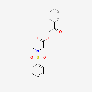 molecular formula C18H19NO5S B4580586 2-oxo-2-phenylethyl N-methyl-N-[(4-methylphenyl)sulfonyl]glycinate 