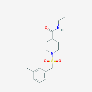 molecular formula C17H26N2O3S B4580597 1-[(3-methylbenzyl)sulfonyl]-N-propyl-4-piperidinecarboxamide 