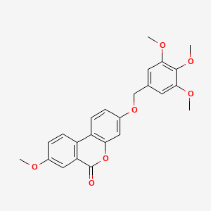 molecular formula C24H22O7 B4580602 8-methoxy-3-[(3,4,5-trimethoxybenzyl)oxy]-6H-benzo[c]chromen-6-one 