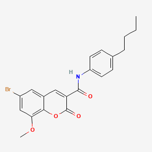 molecular formula C21H20BrNO4 B4580607 6-bromo-N-(4-butylphenyl)-8-methoxy-2-oxo-2H-chromene-3-carboxamide 