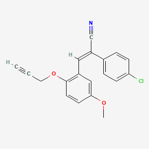 molecular formula C19H14ClNO2 B4580617 2-(4-氯苯基)-3-[5-甲氧基-2-(2-炔丙-1-氧基)苯基]丙烯腈 