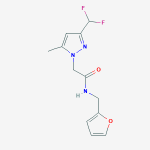 molecular formula C12H13F2N3O2 B458064 2-[3-(difluoromethyl)-5-methyl-1H-pyrazol-1-yl]-N-(2-furylmethyl)acetamide 