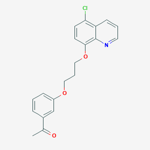 molecular formula C20H18ClNO3 B4580644 1-(3-{3-[(5-chloro-8-quinolinyl)oxy]propoxy}phenyl)ethanone 