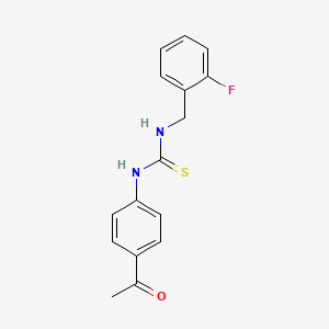 molecular formula C16H15FN2OS B4580654 N-(4-乙酰基苯基)-N'-(2-氟苄基)硫脲 