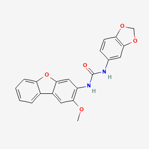 molecular formula C21H16N2O5 B4580664 N-1,3-benzodioxol-5-yl-N'-(2-methoxydibenzo[b,d]furan-3-yl)urea 