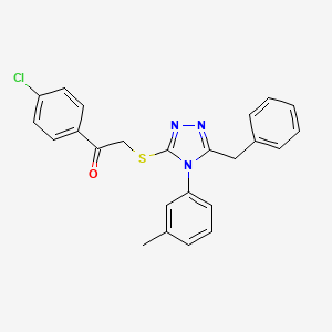molecular formula C24H20ClN3OS B4580679 2-{[5-benzyl-4-(3-methylphenyl)-4H-1,2,4-triazol-3-yl]thio}-1-(4-chlorophenyl)ethanone 