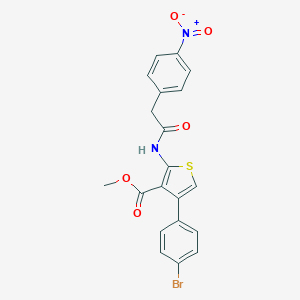molecular formula C20H15BrN2O5S B458068 Methyl 4-(4-bromophenyl)-2-[({4-nitrophenyl}acetyl)amino]-3-thiophenecarboxylate 