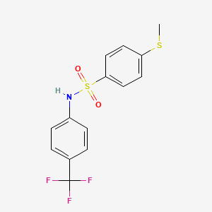 molecular formula C14H12F3NO2S2 B4580684 4-(methylthio)-N-[4-(trifluoromethyl)phenyl]benzenesulfonamide 