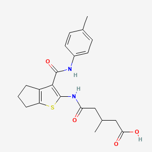 molecular formula C21H24N2O4S B4580687 3-甲基-5-[(3-{[(4-甲苯基)氨基]羰基}-5,6-二氢-4H-环戊[b]噻吩-2-基)氨基]-5-氧代戊酸 
