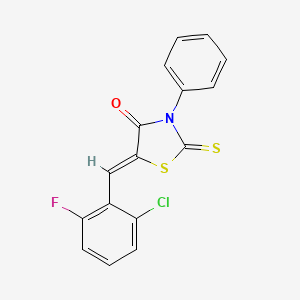molecular formula C16H9ClFNOS2 B4580689 5-(2-氯-6-氟苄叉基)-3-苯基-2-硫代-1,3-噻唑烷-4-酮 