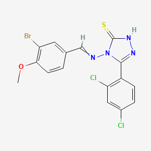 molecular formula C16H11BrCl2N4OS B4580693 4-[(3-bromo-4-methoxybenzylidene)amino]-5-(2,4-dichlorophenyl)-4H-1,2,4-triazole-3-thiol 