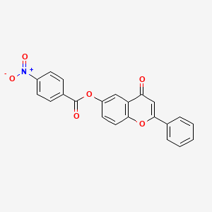molecular formula C22H13NO6 B4580698 4-氧代-2-苯基-4H-色烯-6-基 4-硝基苯甲酸酯 