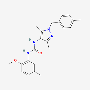 molecular formula C22H26N4O2 B4580703 N-[3,5-dimethyl-1-(4-methylbenzyl)-1H-pyrazol-4-yl]-N'-(2-methoxy-5-methylphenyl)urea 