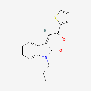 molecular formula C17H15NO2S B4580721 3-[2-氧代-2-(2-噻吩基)乙叉基]-1-丙基-1,3-二氢-2H-吲哚-2-酮 