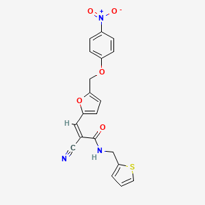 molecular formula C20H15N3O5S B4580735 2-氰基-3-{5-[(4-硝基苯氧基)甲基]-2-呋喃基}-N-(2-噻吩基甲基)丙烯酰胺 