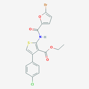 molecular formula C18H13BrClNO4S B458074 Ethyl 2-[(5-bromo-2-furoyl)amino]-4-(4-chlorophenyl)-3-thiophenecarboxylate 