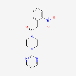 molecular formula C16H17N5O3 B4580743 2-{4-[(2-硝基苯基)乙酰基]-1-哌嗪基}嘧啶 
