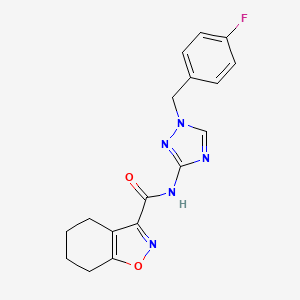 molecular formula C17H16FN5O2 B4580753 N-[1-(4-fluorobenzyl)-1H-1,2,4-triazol-3-yl]-4,5,6,7-tetrahydro-1,2-benzisoxazole-3-carboxamide 