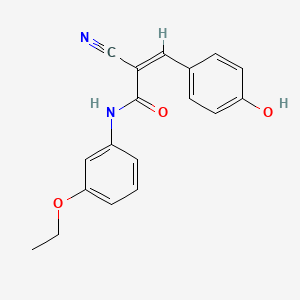 molecular formula C18H16N2O3 B4580764 2-cyano-N-(3-ethoxyphenyl)-3-(4-hydroxyphenyl)acrylamide 