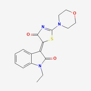 molecular formula C17H17N3O3S B4580789 1-ethyl-3-[2-(4-morpholinyl)-4-oxo-1,3-thiazol-5(4H)-ylidene]-1,3-dihydro-2H-indol-2-one 