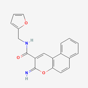 molecular formula C19H14N2O3 B4580792 N-(2-呋喃甲基)-3-亚氨基-3H-苯并[f]色烯-2-甲酰胺 