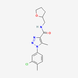 molecular formula C16H19ClN4O2 B4580813 1-(3-chloro-4-methylphenyl)-5-methyl-N-(tetrahydro-2-furanylmethyl)-1H-1,2,3-triazole-4-carboxamide 