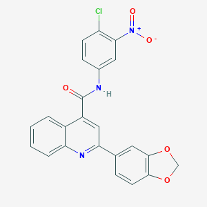 molecular formula C23H14ClN3O5 B458082 2-(1,3-benzodioxol-5-yl)-N-(4-chloro-3-nitrophenyl)quinoline-4-carboxamide 