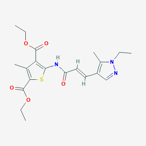 molecular formula C20H25N3O5S B458085 diethyl 5-{[3-(1-ethyl-5-methyl-1H-pyrazol-4-yl)acryloyl]amino}-3-methyl-2,4-thiophenedicarboxylate 