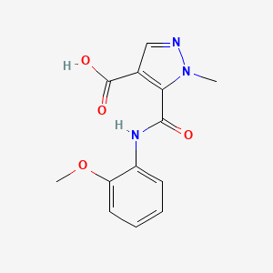 molecular formula C13H13N3O4 B4580858 5-{[(2-methoxyphenyl)amino]carbonyl}-1-methyl-1H-pyrazole-4-carboxylic acid 